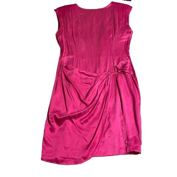 Pink Brushed Silk wrap effect sleeveless dress - Mary Jo Bruno Size 8 - Picture 9 of 15